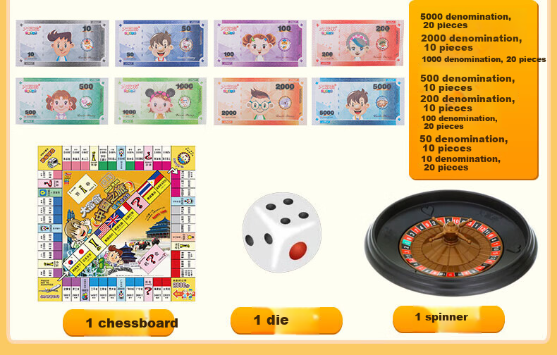 Monopoly Early Education Educational Board Game Silver Medal China Tour Children's Banking Financial Management Game Parent-Child Interactive Board Game 3007 4