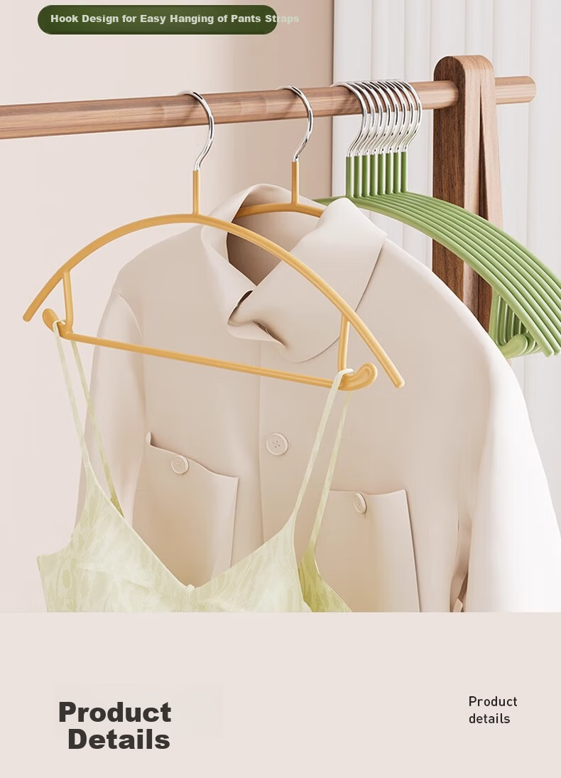 FAJIENUO Household Clothes Hangers Thickened Extra Large Dormitory Storage Non-Slip Protective Green 10-Pack 5