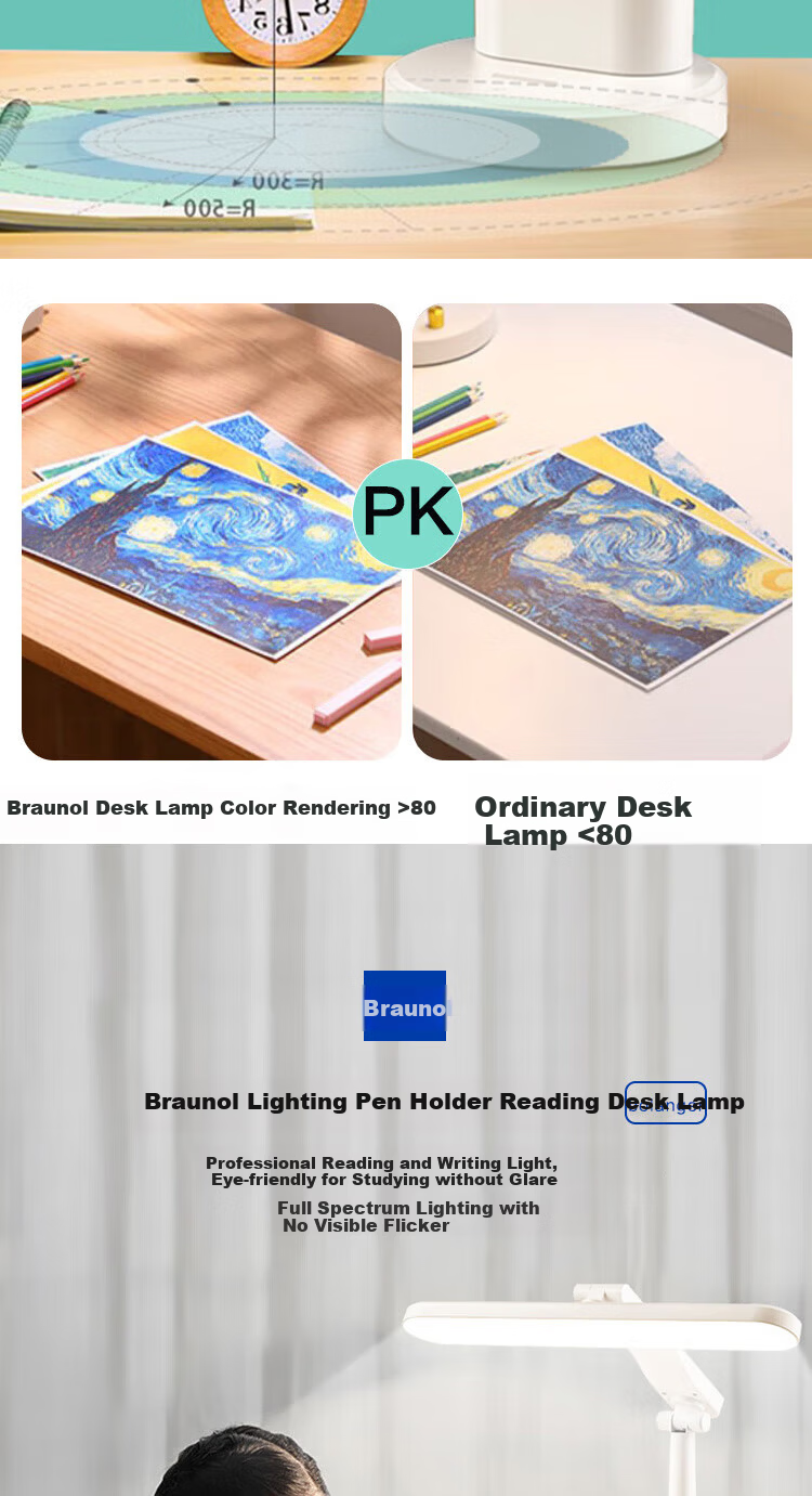 Bolanger Desk Lamp, Eye Protection, Study Lamp, Dormitory Lamp for Students, Rechargeable Table Lamp, Children's Bedroom Bedside Lamp, Reading Light 5