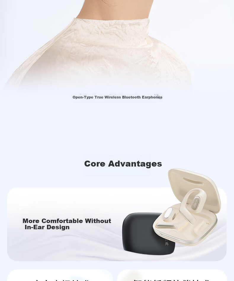 EDIFIER Zero Open Open-Ear True Wireless Bluetooth Earphones, Ear-Hook Design, Long Battery Life, Comfortable Fit, Compatible with Apple, Huawei, Xiaomi, Moonlight White 2