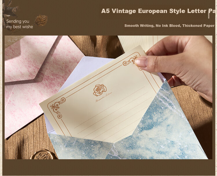 Kingdee Premium Romantic Love Letter Envelope and Stationery Set Teacher's Day Birthday Gift Handwritten Envelope Confession Card Postcard Naifu Envelope BCBQ153 4