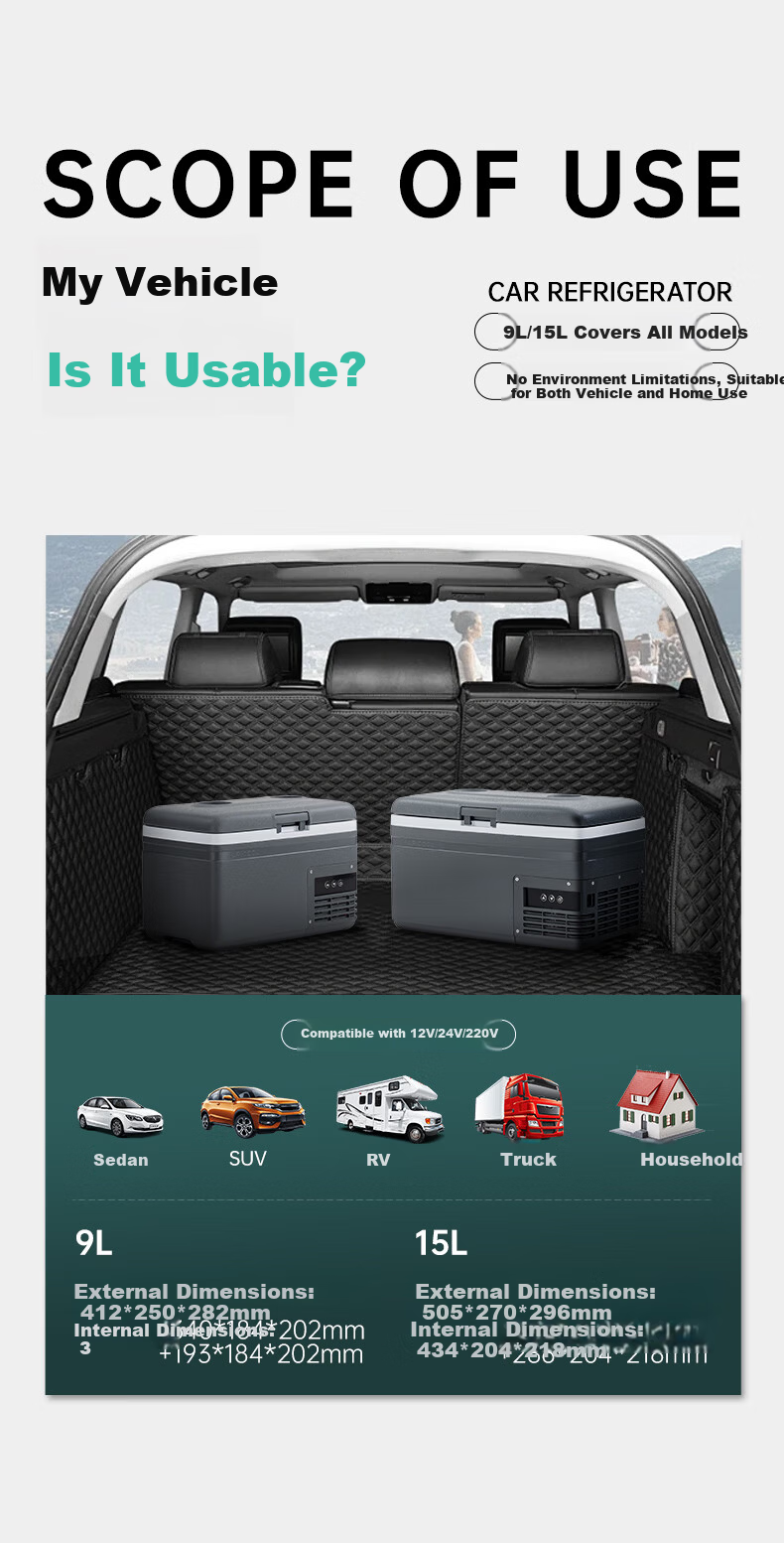 Alpicool 2025 New Car Refrigerator Dual-Use MG15 Portable Mini Fridge for Dormitory 12