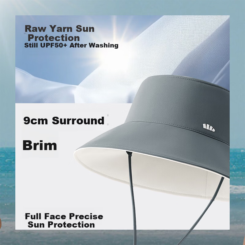 Beneunder Women's Reversible Fisherman Hat, Sun Protection Cap, Sun Visor, UV-Resistant Full Face Sunshade AL501 Coconut White