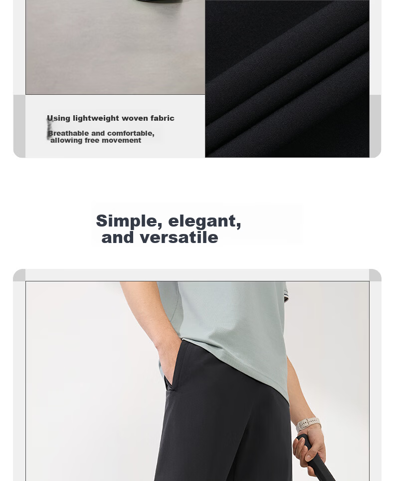 361° Men's Spring Summer Sun Protection Casual Sports Pants Running Loose Fitness Straight-leg Cropped Pants 652624713H-2 49