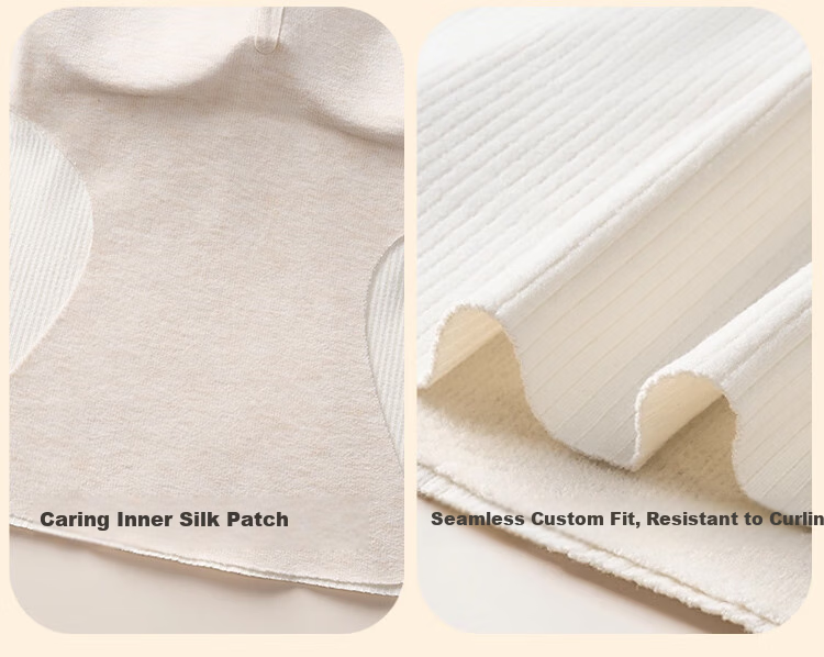 Langsha Women's Thermal Underwear with Chest Pad Autumn Winter Heating Cashmere Silk Seamless 10A Antibacterial Thickened Lace V-Neck Base Shirt 18