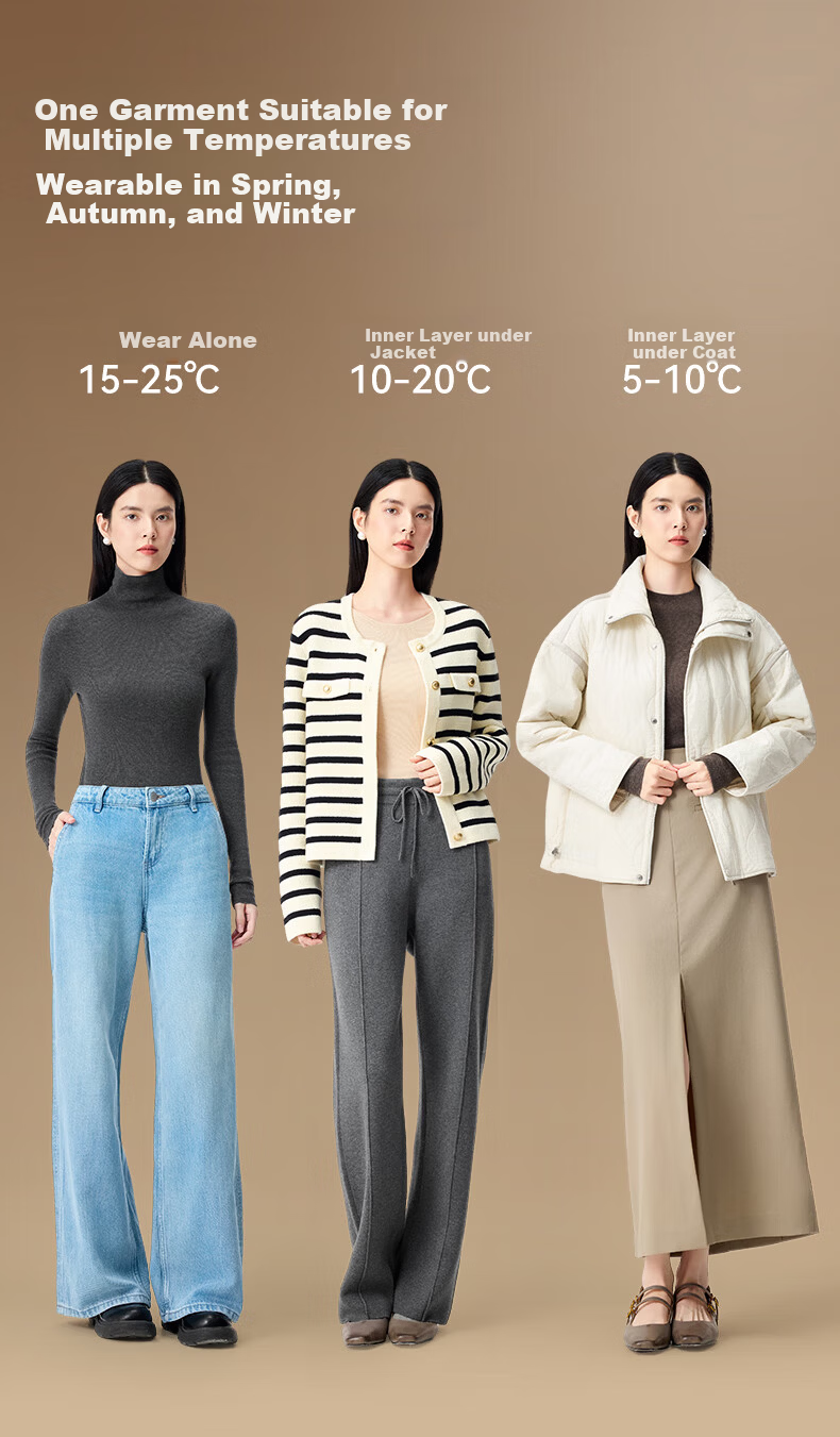 PurCotton Guo Jingjing Recommended Seamless Zero-Feel 100% Long-Staple Cotton Anti-Static Soft Cotton Sweater 21