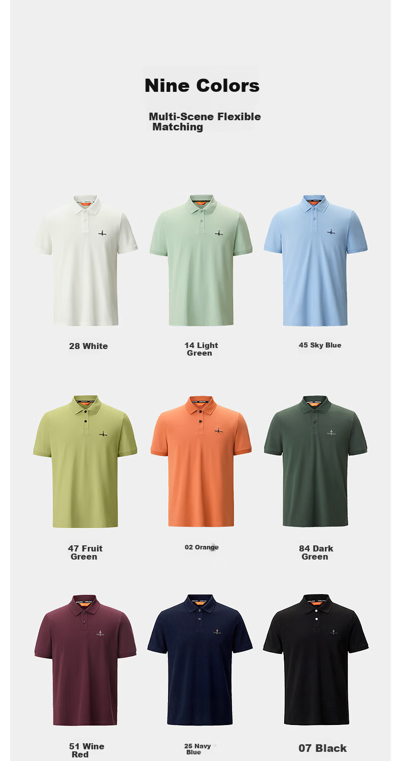 Biyinlefen [Ice Oxygen Bar] 2026 Spring Summer New Men's Casual Multi-Color Antibacterial Cooling Stretch Short Sleeve Polo Shirt T-Shirt 5