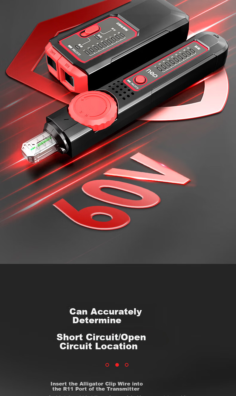 Deli Multifunctional Network Cable Tester Telephone Line Tracker Network Line Tracing Instrument 6