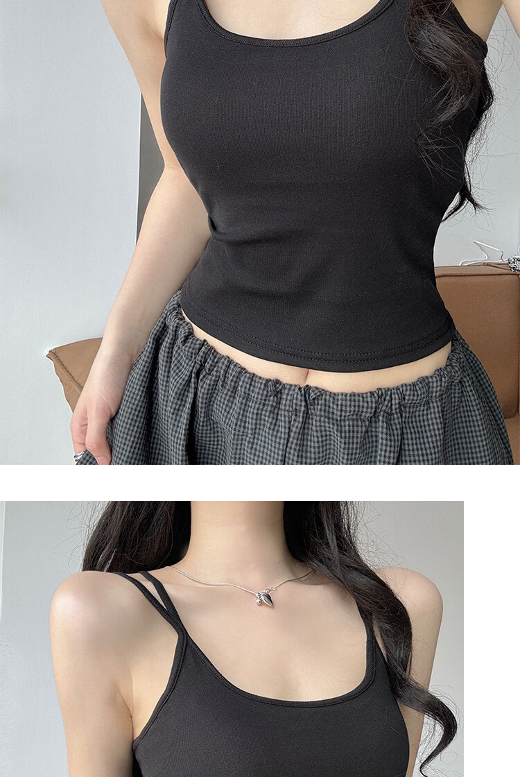 Langsha White Camisole Vest for Women 2026 New Slim Fit Outerwear with Chest Pad, Beautiful Back Cotton Yoga Base Shirt 14