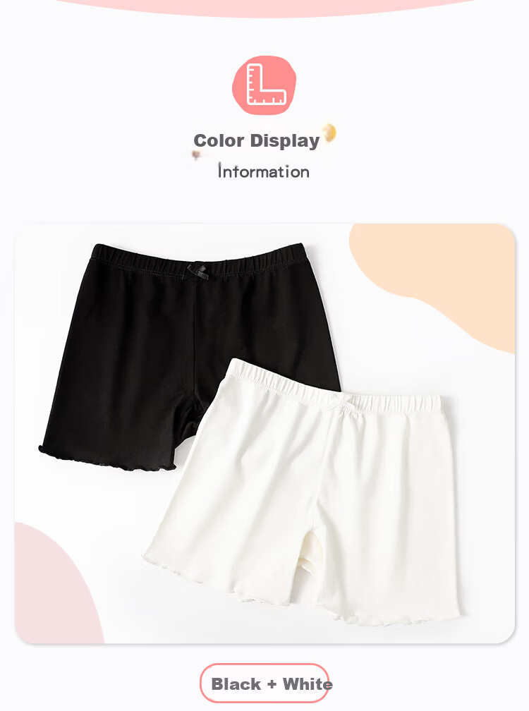 Dingguagua Girls' Anti-Exposure Safety Shorts Summer Solid Color 95% Cotton Baby Leggings Children's Boxer Briefs 10