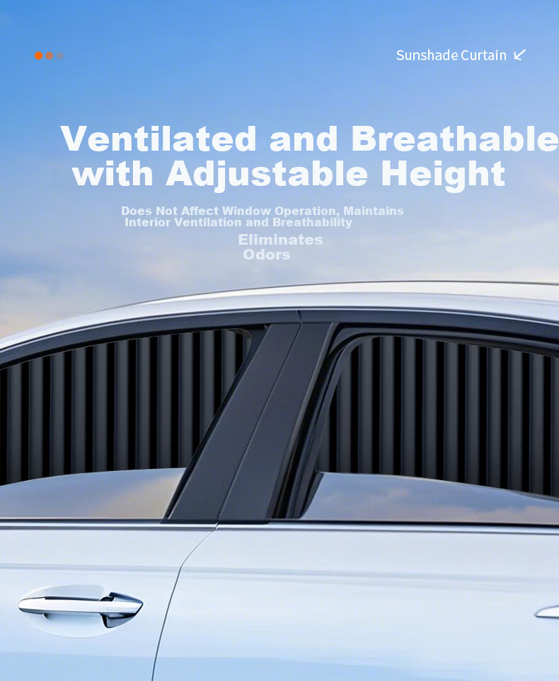 TOKUSET Car Window Curtain Sunshade Track-Type Vehicle Privacy Curtain Magnetic Sliding Rail Car Interior Sun Protection 13