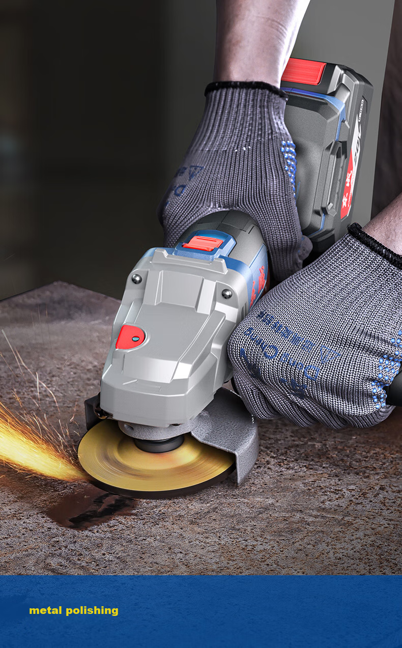 Dongcheng 20V Brushless Cordless Angle Grinder Lithium Battery Cutting Machine 630W Max Power DCSM03-100D 5