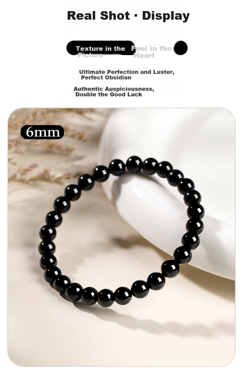 Jinshiling Collectible Natural Aquamarine Obsidian Bracelet Unisex Five Elements Crystal Bracelet Qixi Valentine's Day Gift 10