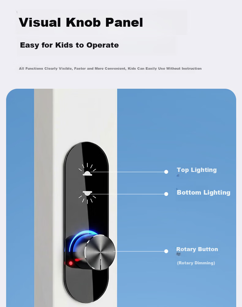 Dell Vertical Eye-Care Floor Lamp Full Spectrum 130W Children's Student Reading Desk Lamp Bedroom Bedside Light 29