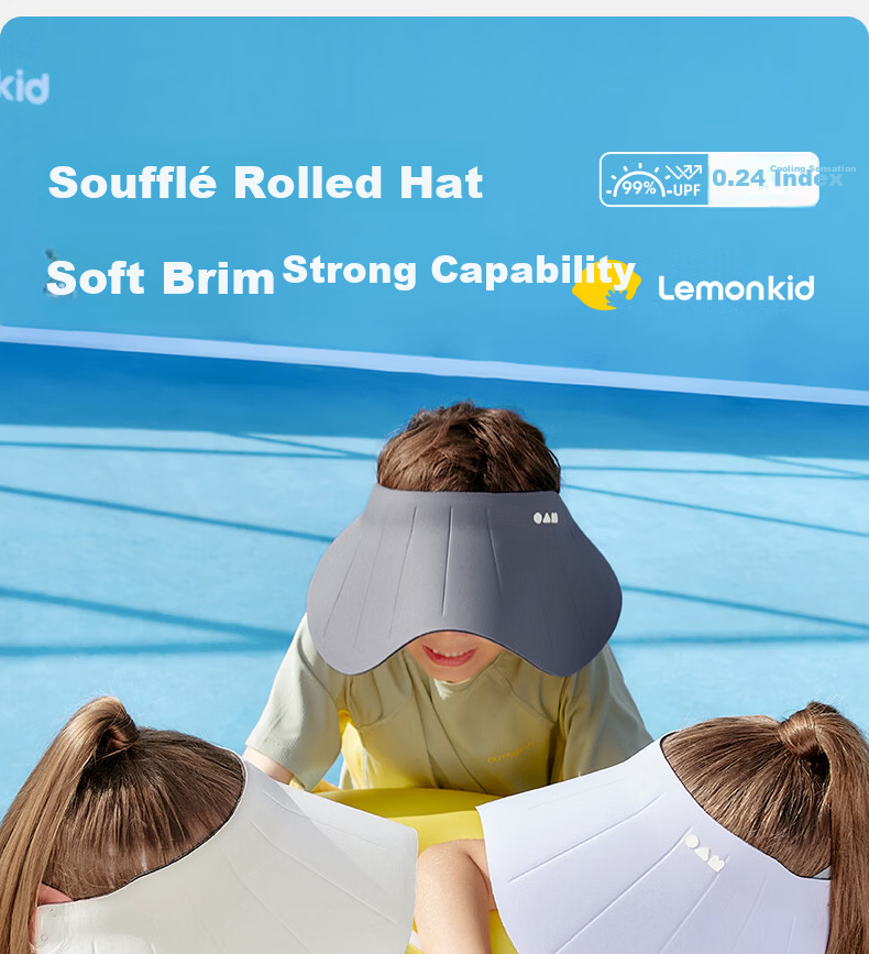 Lemon Baby Kids Sun Protection Hat Unisex Summer UV Protection Open-Top Sun Hat with Wide Brim 1
