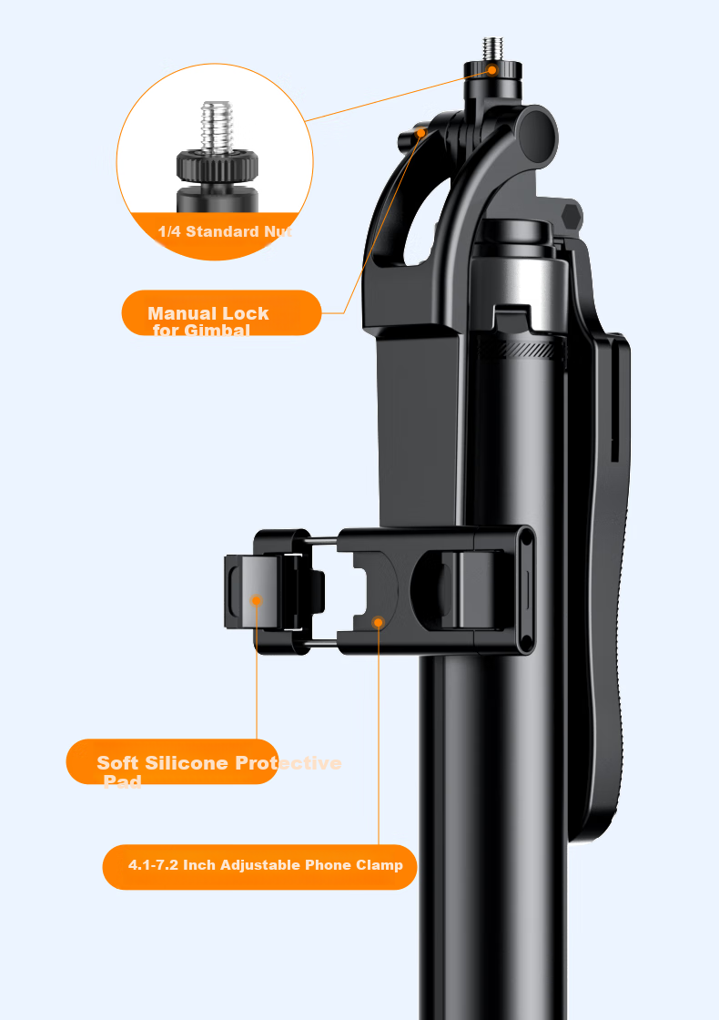 Zhiguozhe 1.8m Aluminum Alloy Selfie Stick Phone Holder Floor Stand 360° Rotation Anti-Shake Follow Shooting Automatic Tripod Portable Travel 2026 New Model 17