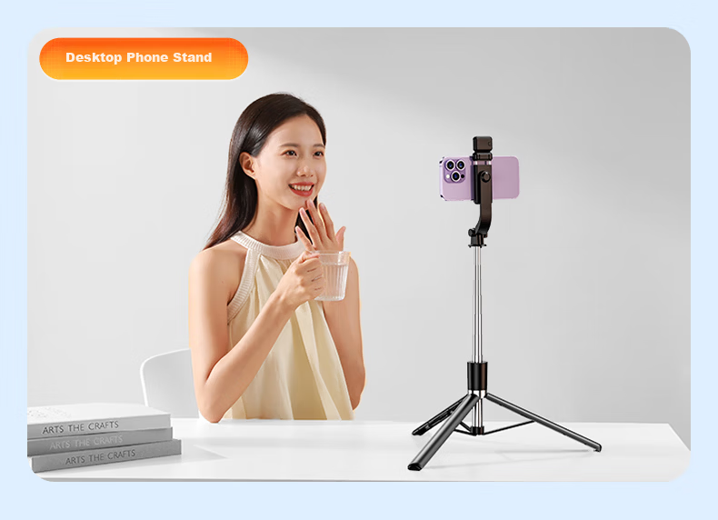 Suoying [Hot Sale 500K+] Selfie Stick Tripod Phone Holder Floor Stand 360° Rotation Anti-Shake 3-Axis Gimbal Portable Travel Live Streaming Desktop Shooting Rod 15