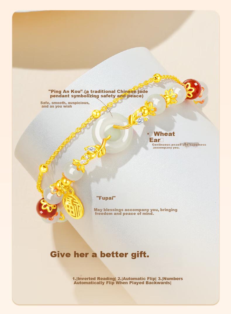 Lao Feng Xiang 2026 New Hetian Jade Ping An Kou Silver Bracelet for Women Birthday Anniversary Gift for Girlfriend Wife 6