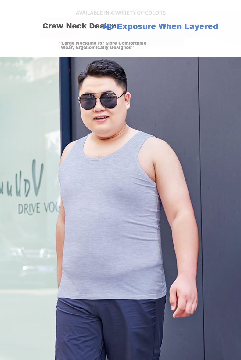 LangSha Men's Tank Top, 100% Pure Cotton, Large Size, Antibacterial, Plus-Size, Extra-Large, Loose-Fitting Undershirt, Sleeveless Athletic Vest 7