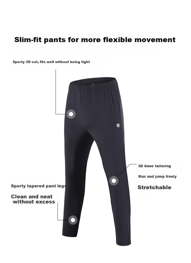 Bmai Men's Running Sports Fitness Training Long Pants Spring Summer High Elastic Lightweight Quick-Dry Racing Training Pants 13