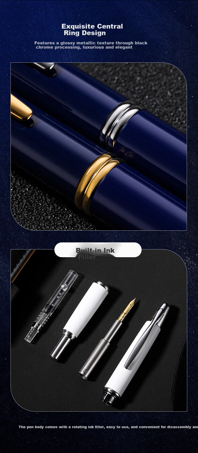 PILOT CAPLESS Retractable Fountain Pen Business Office Gift for Leaders Adult Pen (Gold Clip) F Nib Black FC-1500RG-F-B 7