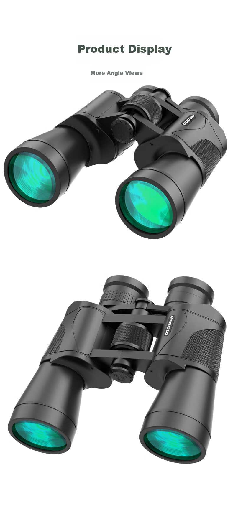 Celestron Letu 10X50 High-Definition High-Power Wide-Angle Low-Light Night Vision Outdoor Concert Binoculars with Smartphone Adapter 12