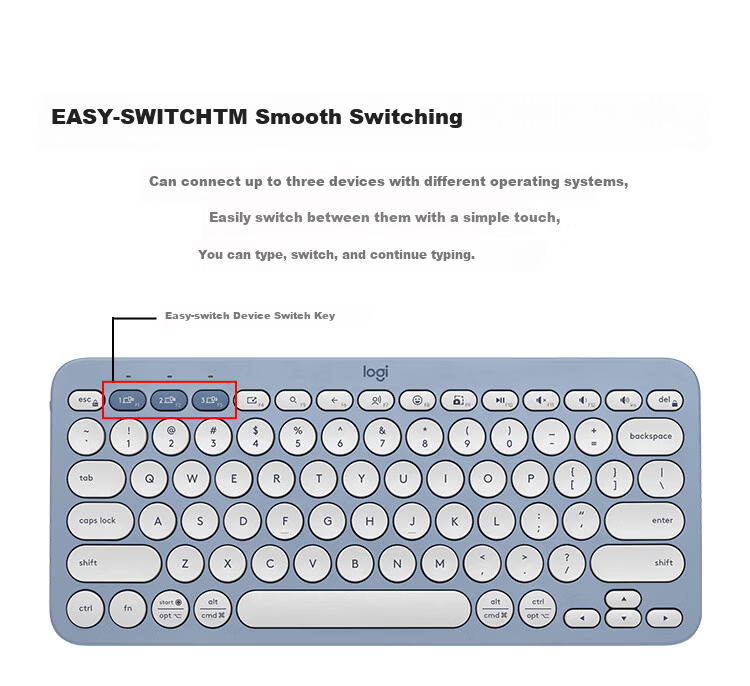 Logitech Stylish Series K390 Wireless Bluetooth Keyboard Ultra-thin Portable New Upgrade Sand Color 79 Keys 5