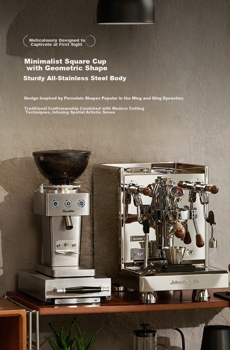 GEMILAI G9015C Electric Coffee Grinder with Dual Bean Hopper, 64mm Flat Burr, Home Use, Small Appliance, New Year Gift 8