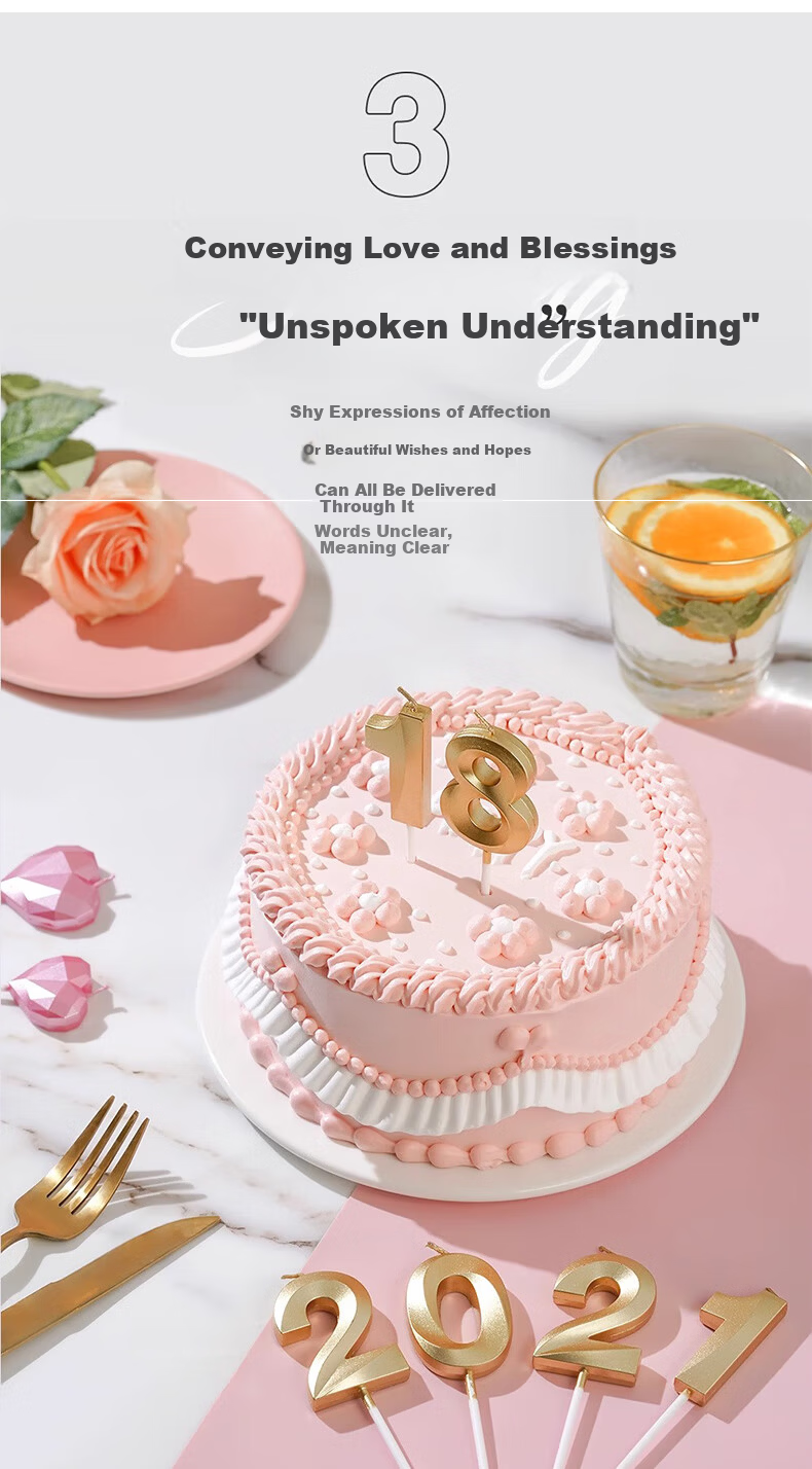 Domiyi Birthday Scene Decoration Birthday Cake Candle Decoration Boys Girls Children Adults Happy Birthday Gold Candle 7 4