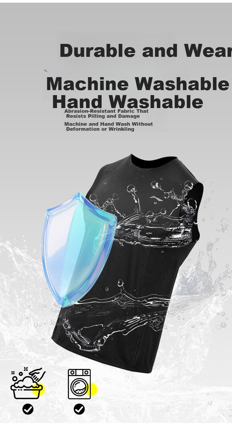 Li-Ning Sleeveless Sports Running Quick-Dry Vest for Men and Women Yoga Fitness Breathable Cool Base Layer Martial Arts M Black 10