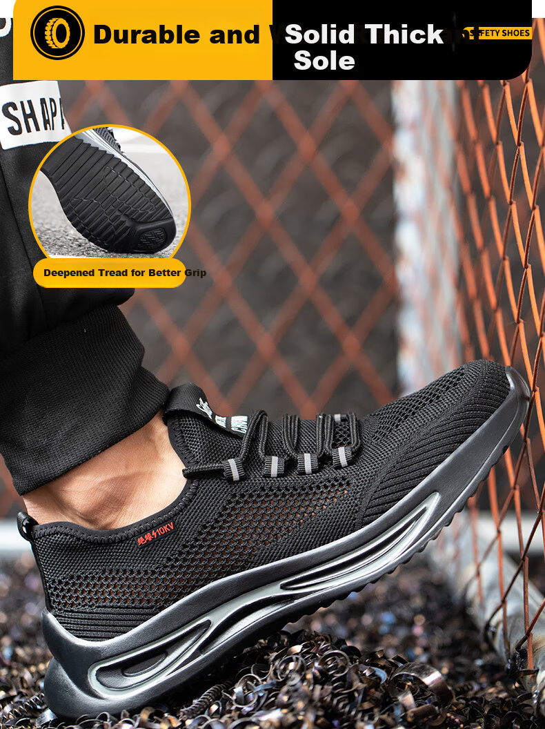 LAOGUANJIA Men's Summer Breathable Work Shoes with Fiberglass Toe Cap, Anti-Smash, Anti-Puncture, Electrician Insulated 10KV Safety Shoes for Women, Size 36, Length 270mm 10