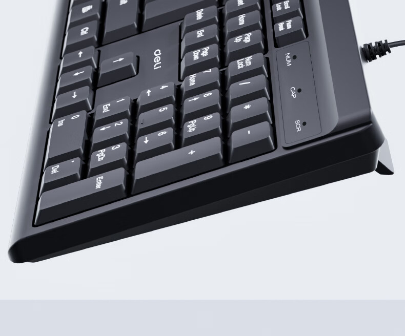 Deli 18-Key Wired Keyboard Numeric Keypad Office Laptop External Keyboard Accounting Cash Register Black Wired LN390 9