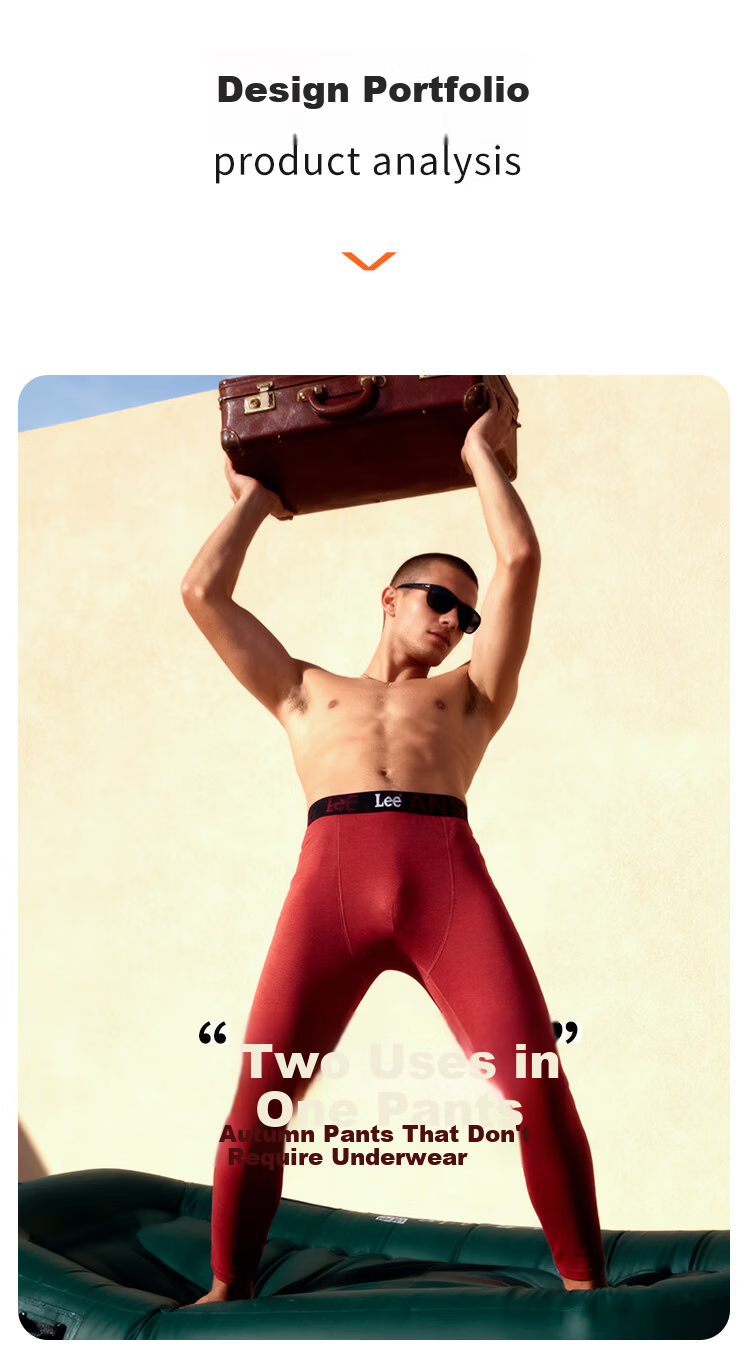Lee Men's Thermal Long Johns [No Underwear Needed] 10A Antibacterial Winter Acrylic Heat-Retaining Anti-Mite Warm Pants 3