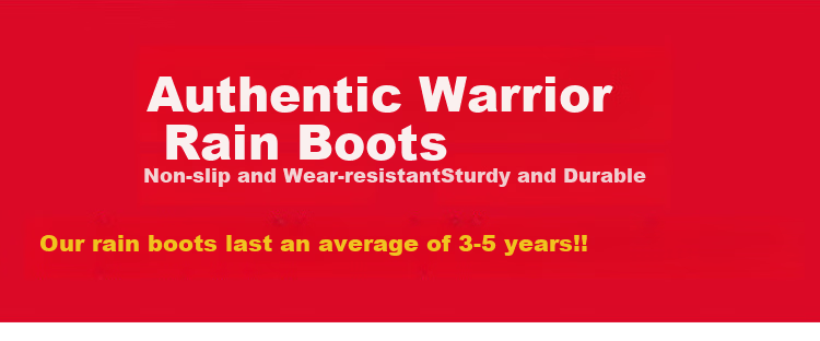 Warrior Men's Mid-High Rain Boots, Rubber Shoes, Overshoes, Waterproof Shoes HXL07-B, Black High-Top, Size 41 1