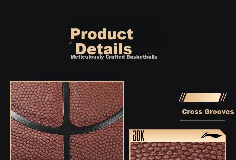 Li-Ning CBA Classic Gold Label Basketball Adult Outdoor Wear-Resistant Dustproof Professional Game 957 II Basketball Gift 27