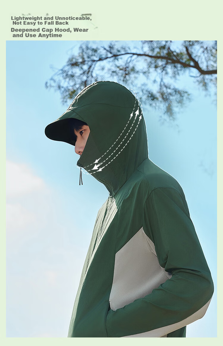 Beneunder Men's Sunscreen Jacket Thin Skin Jacket Ice Silk UV Protection Cooling Breathable Outdoor TS407 16