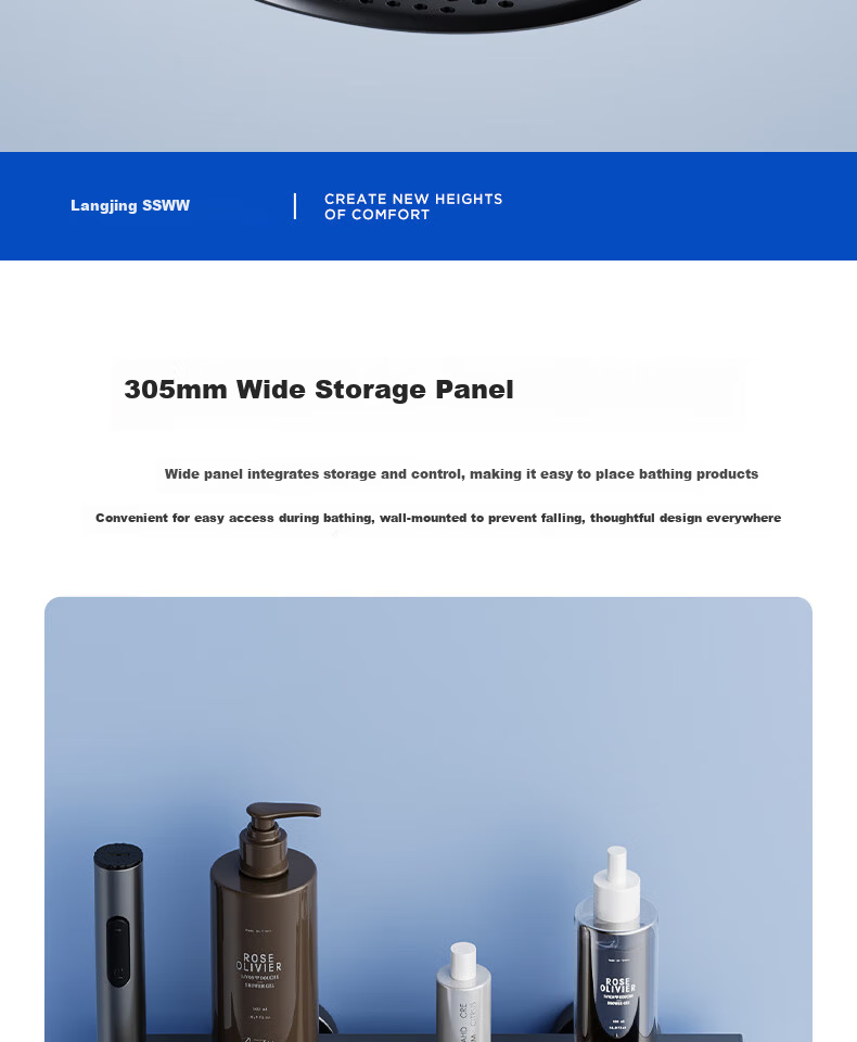 SSWW Shower Set Small Apartment Digital Display All-Copper Bathroom Split Simple Piano Key Pressurized Shower TS9 21
