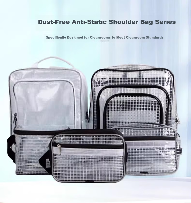 BAIGE Full PVC Dust-Free White 17-Inch Small White Mesh Dust-Free Room Workshop Storage Transparent Backpack Tool Bag 1