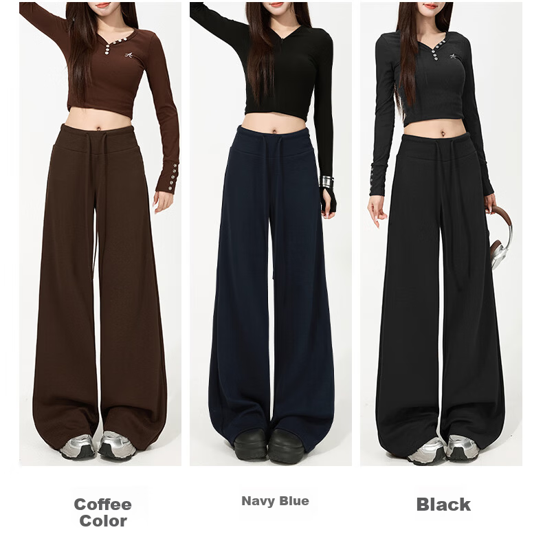 MiiOW American-Style Sports Pants for Women, 2026 New Spring And Summer High-Waist Straight-Leg Loose Casual Sweatpants Wide-Leg Trousers 3