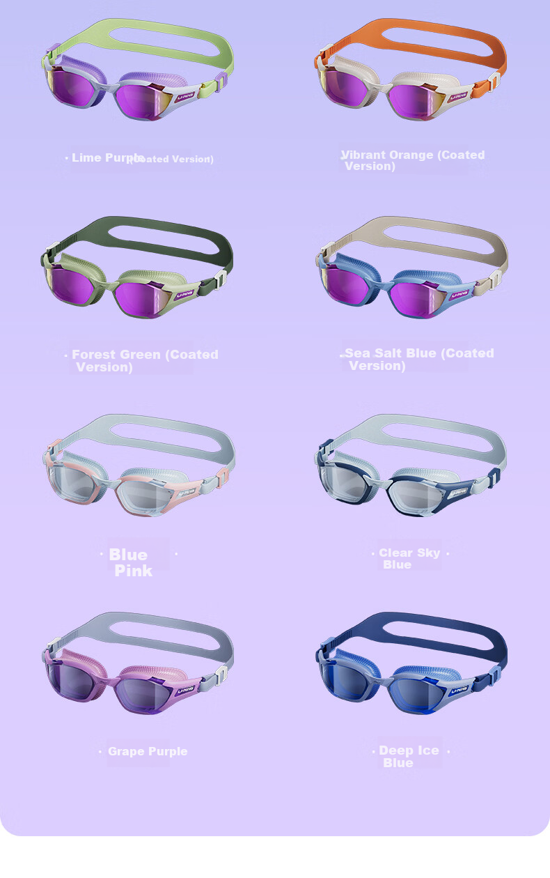 LI-NING Kids Waterproof Anti-Fog Swimming Goggles Youth Coated Swim Glasses Training Equipment 34311 Blue 19