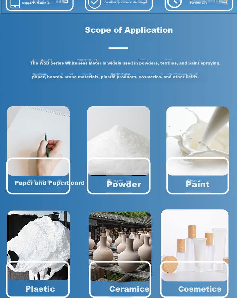 Caipu Whiteness Meter WSB-1 Portable High-Precision Whiteness Tester for Paper Hotel Linen Ceramics R457 Blue Light Whiteness 2