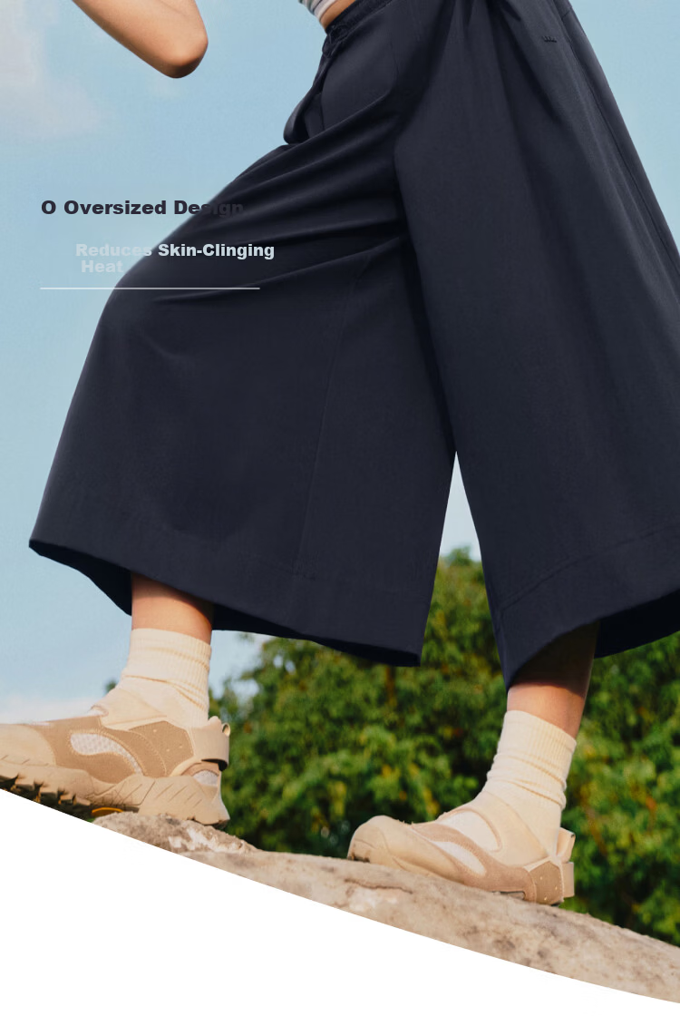Beneunder Water-Repellent Wide-Leg Casual Pants for Women, Draped Loose Fit Sun-Protective Breathable Sports Trousers WR881 13