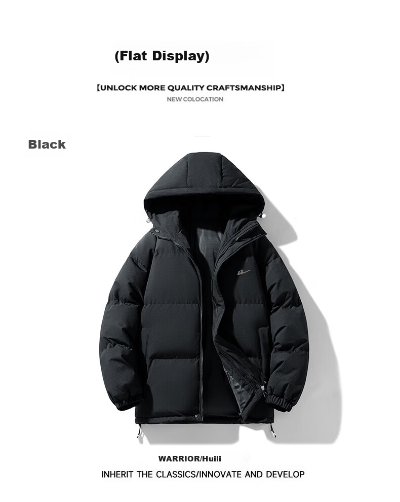 Warrior Hooded Cotton Padded Jacket New Winter Thickened Windproof Warm Casual Cotton Coat 12