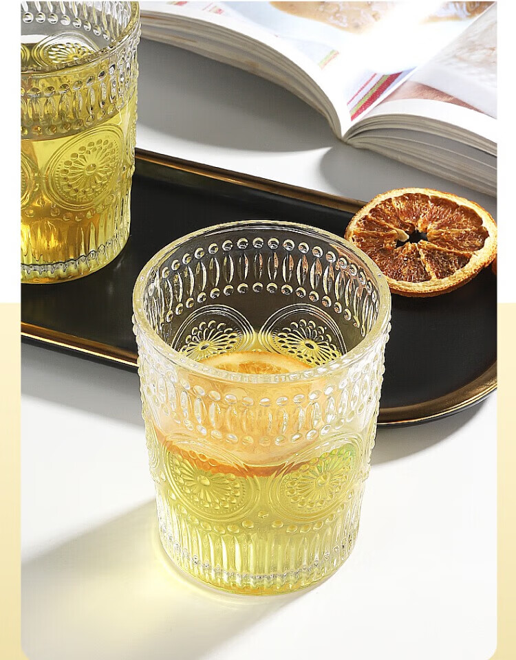 Mongdio Glass Coffee Cup Ice Americano Cup Home Milk Cup Cold Water Cup Ice Latte Cup Cold Drink Glass Cup 300ml 3