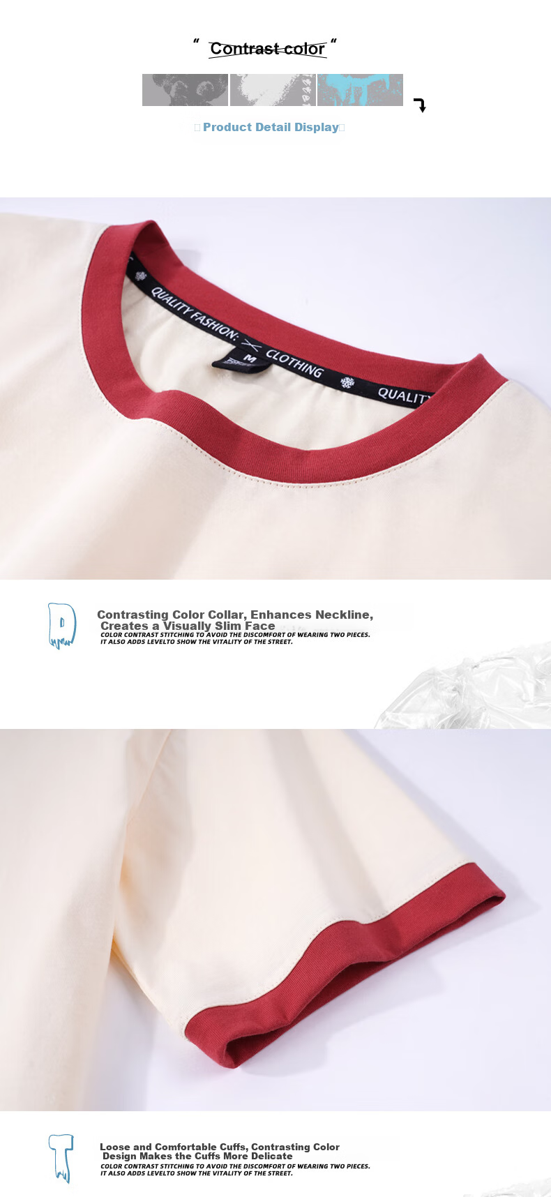 Jeanswest Women's Short Sleeve T-Shirt 2025 Summer New Casual Dopamine Trendy Colorblock Cotton Tee 10