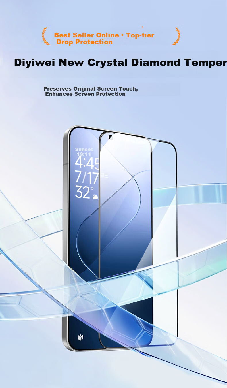 DIVI [2-Pack] Tempered Glass Screen Protector for Redmi K80/K80 Pro, Redmi K80 Phone Film, Shatterproof Anti-Fingerprint Full Glass Ultra-Clear High Transparency 5