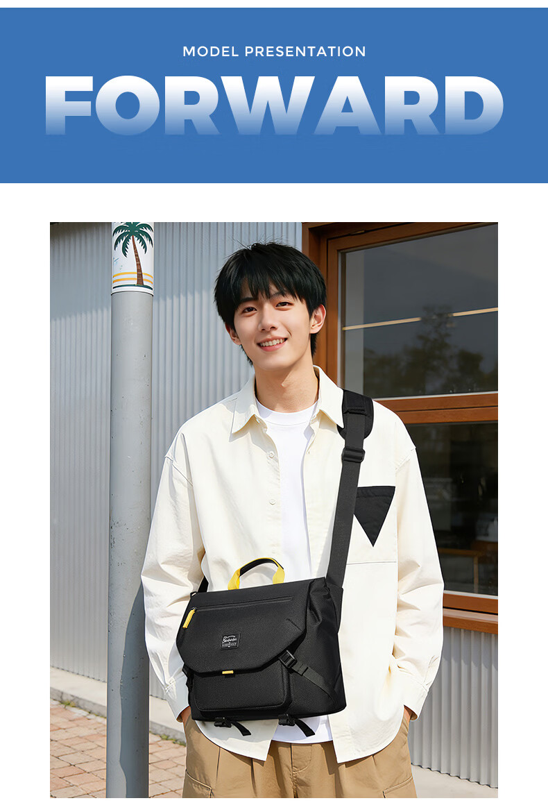 Bosideng Chenxing Men's Single Shoulder Crossbody Bag Student Outdoor Sports Backpack Large Capacity Cycling Multifunctional 14-inch Laptop Bag 8
