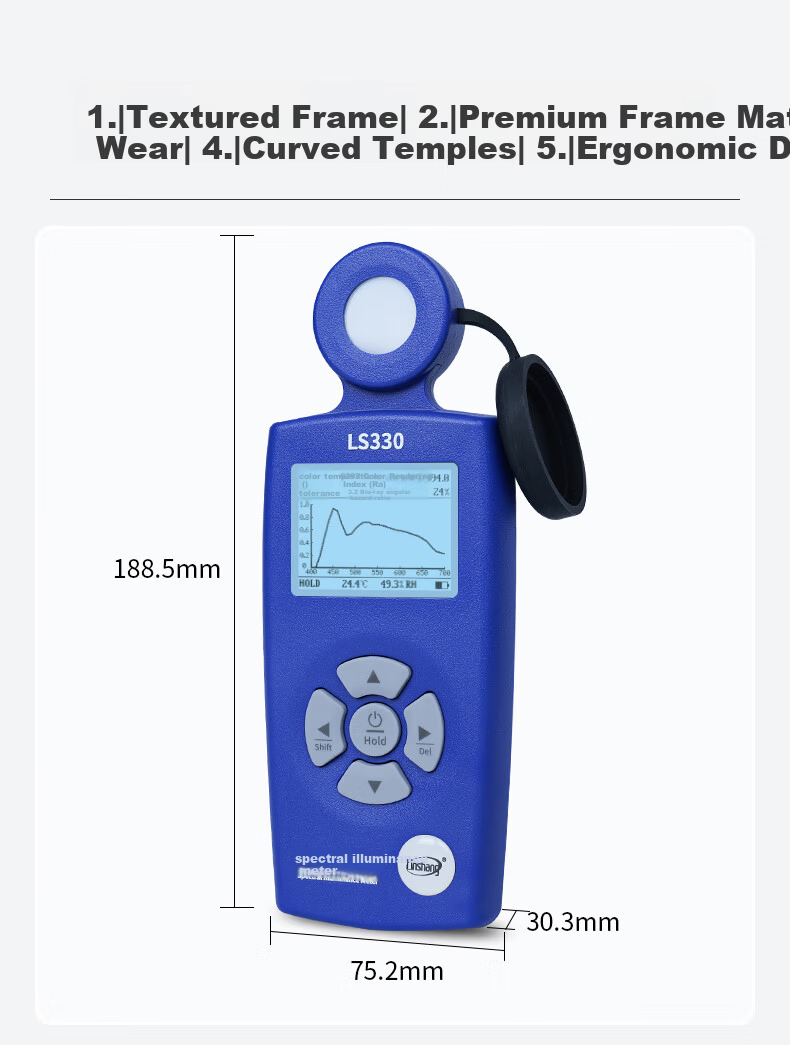 Linshang Spectral Color Temperature Illuminance Meter LS330 Light Plant Illuminance Tester UV Index Tester 13