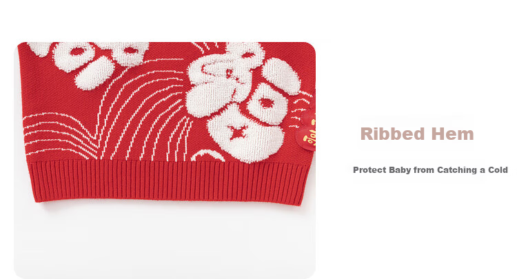 BALABALA Baby Sweater Infant Knitwear Toddler Pullover 2025 Spring Children's New Year Traditional Style 208125103206 6