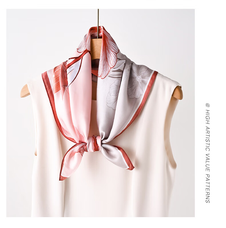 Hangsilu Mulberry Silk Scarf, Women's Outer Wrap Long Scarf, Brooch Set, Birthday Gift for Mom Or Wife, Practical Present in Gift Box 11